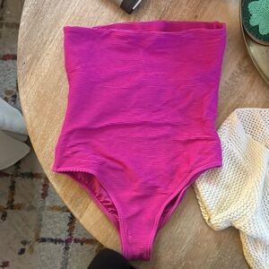 Vibrant Pink Kids One Piece Swimsuit